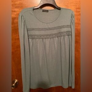 Blue Grey Long Sleeve Knit Top
